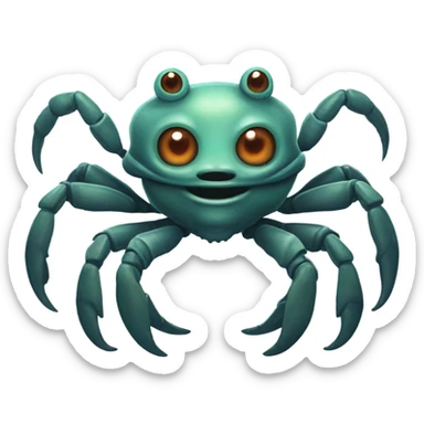 crab alien man have a cat eyes sticker
