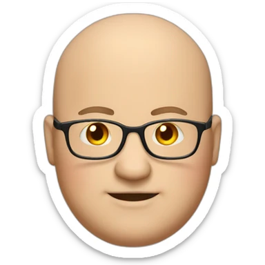 Fat bald guy with glasses in a red suit sticker