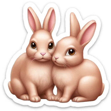 Pair of rose gold bunnies  sticker