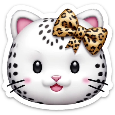hello kitty with leopard bow sticker