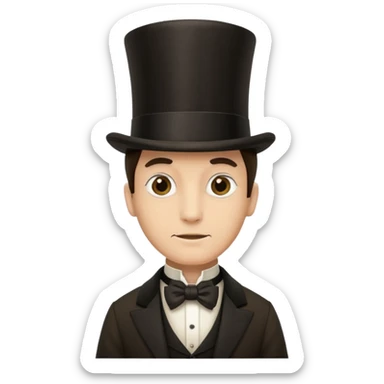 19th century man in a top hat, standing sticker