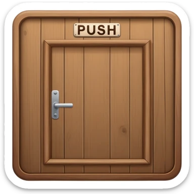 Door with a sign push sticker