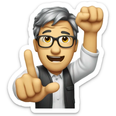 the nerd emoji pushing up its glasss with one finger sticker