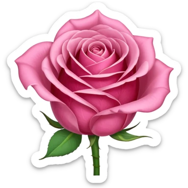 single pink rosebud sticker