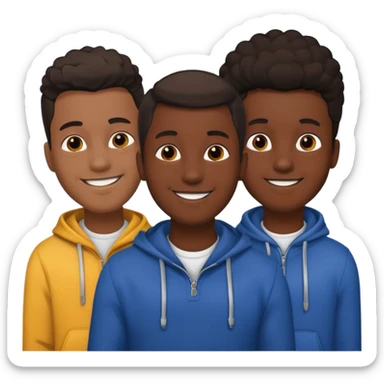  group of young black guy family members chilling  sticker