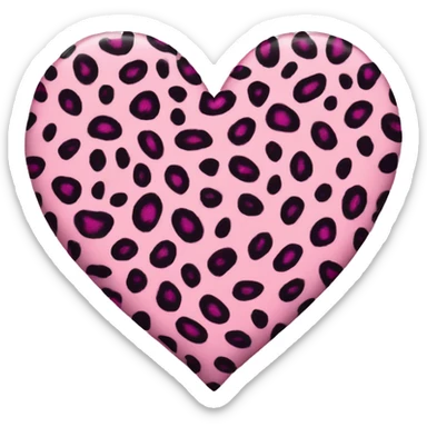 Pink leopard print heart sticker