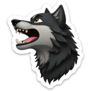 Black wolf howling  sticker