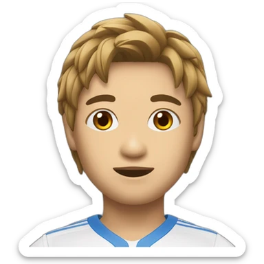 Un asiat avec ses cheveux devant les yeux qui aime les jeu vidéo et le volley sticker