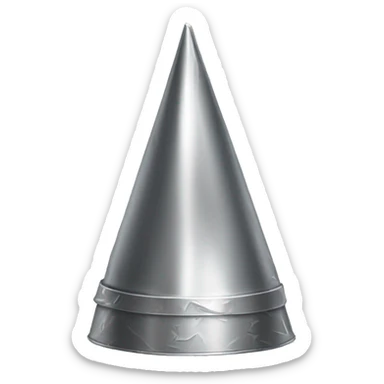 a pointed conspiracy tin foil hat pulled down to the nose sticker