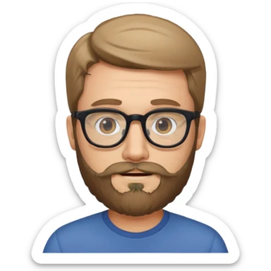 man with beard and glasses sticker