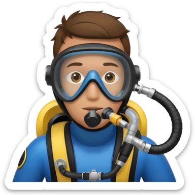 scuba diving with oxygen tank sticker