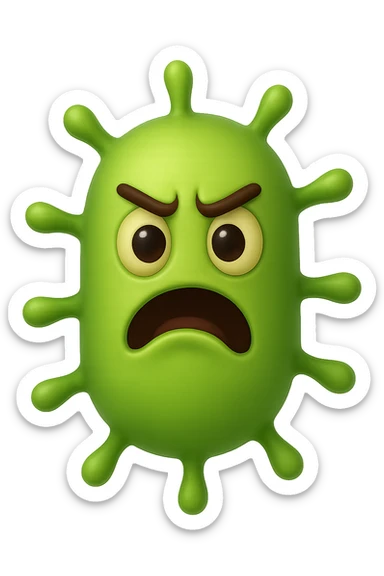 emoji 3d stile iphone di batteri intestinali cattivi 3d sticker