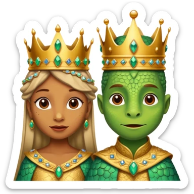Lizard king and queen sticker