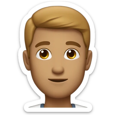 man with small eyes and light brown making llp salution sticker