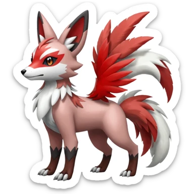 Meloetta-Zangoose-Lycanroc-Trico-Pokémon-Fakémon-fusion-hybrid-creature sticker