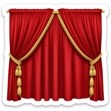 Simple red curtains  sticker