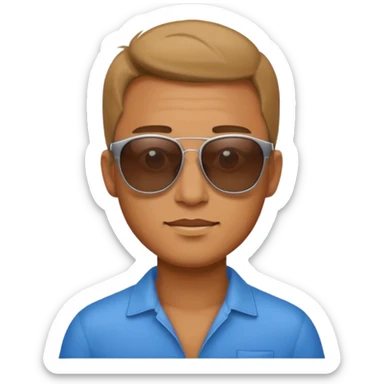 hombre acostado con lentes de playa  sticker