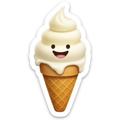 Icecream with smiley face sticker