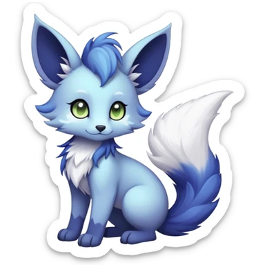 Kawaii dark fantasy ethereal anthro fursona Fakemon with tufted tail  sticker