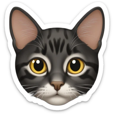 black cat-tabby cat sticker