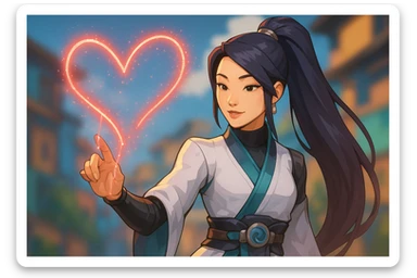 Sage from Valorant draws a heart, the heart must be animated sticker