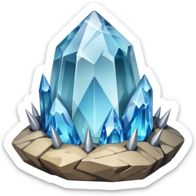 quartz rock mineral with spikes sticker