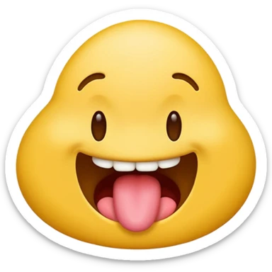 yellow emoji with tongue wiggling out side to side sticker