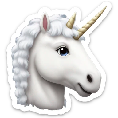 white obese unicorn fluffy  sticker