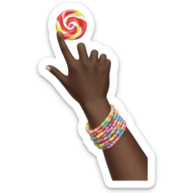 hand up with a candy bracelet on sticker