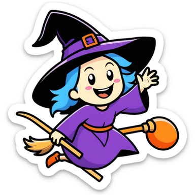 A witch laughing sticker
