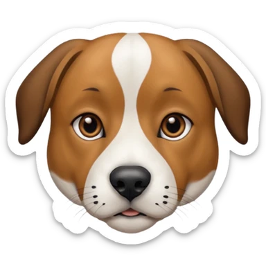 Mountain cur dog with white face black nose and brown ears sticker
