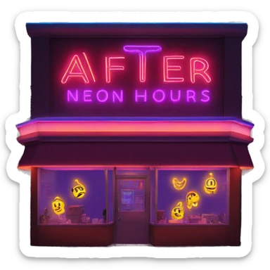 After Hours neon sign sticker