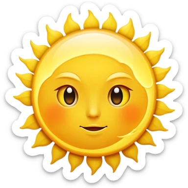 big sun with small tiny yellow moon moon beside it  sticker