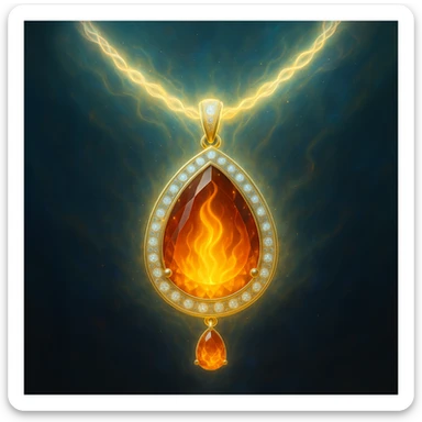 Make the necklace floating and ethereal, with a glowing aura sticker