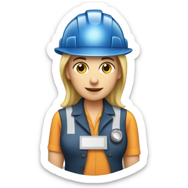 Occupational safety and health woman employee sticker