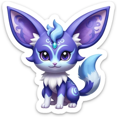 Shiny Exotic Cute Adorable Majestic Espeon-Meowstic-Hybrid-Creature with pattern-markings sticker