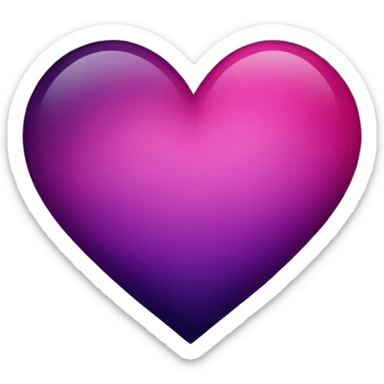 a dark purple and dark pink ombre heart sticker