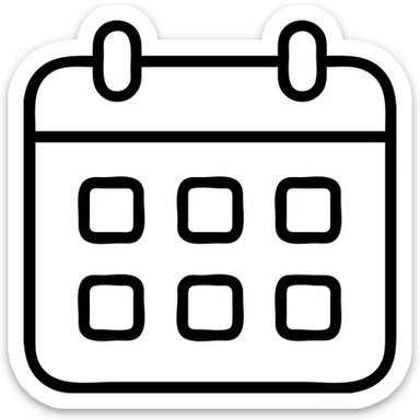 stylized calendar icon with no text, only graphic elements sticker