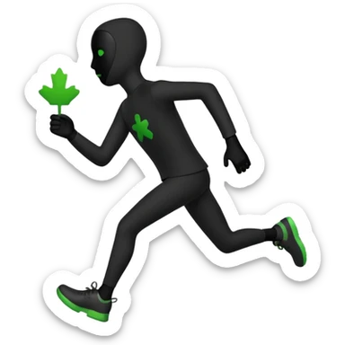 corriendo muñeco negro ampelmanchen pero sin  el verde y sin rostro sticker
