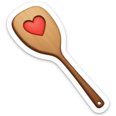 Paddle – wooden paddle with heart cutout. sticker