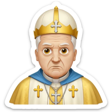 The angry yellow pope  sticker