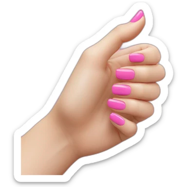 Thumbs up pink nails sticker