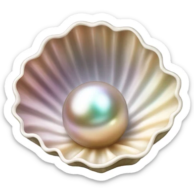 Clam with pearl sticker