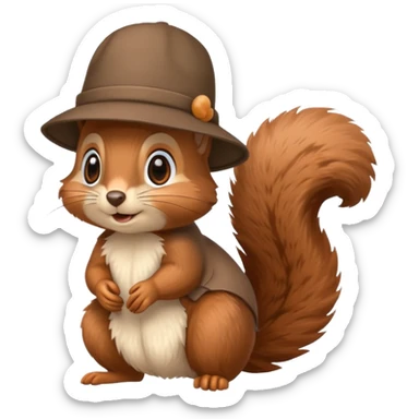 squirrel emoji with a cute hat sticker