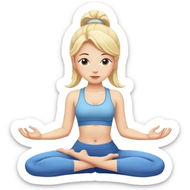 White girl blond hair doing yoga  sticker