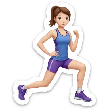 menina malhando perna, cabelo castanho pele clara  sticker