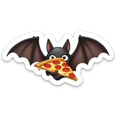 Bat eating pizza sticker
