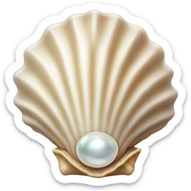 Seashell with pearl sticker