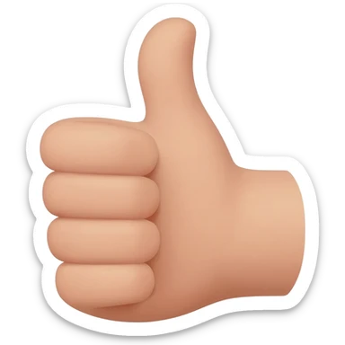 Hand emoji. Thumb up. 3 middle fingers down. Pinky finger up.  (almost like how you would sign for “telephone”). Palm facing forward sticker