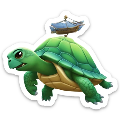 Tortuga volando sticker